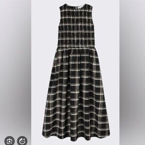 Wray Plaid Flor Dress in Night Plaid Black Brown Sleeveless Size Small